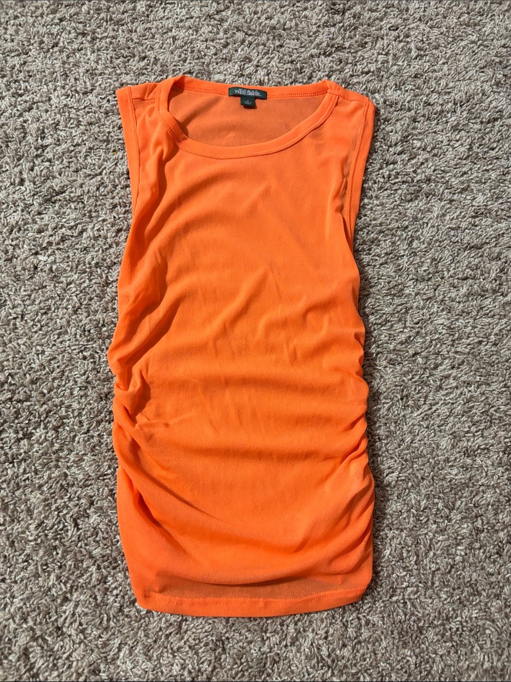 wild fable Bright Orange Ruched Tank